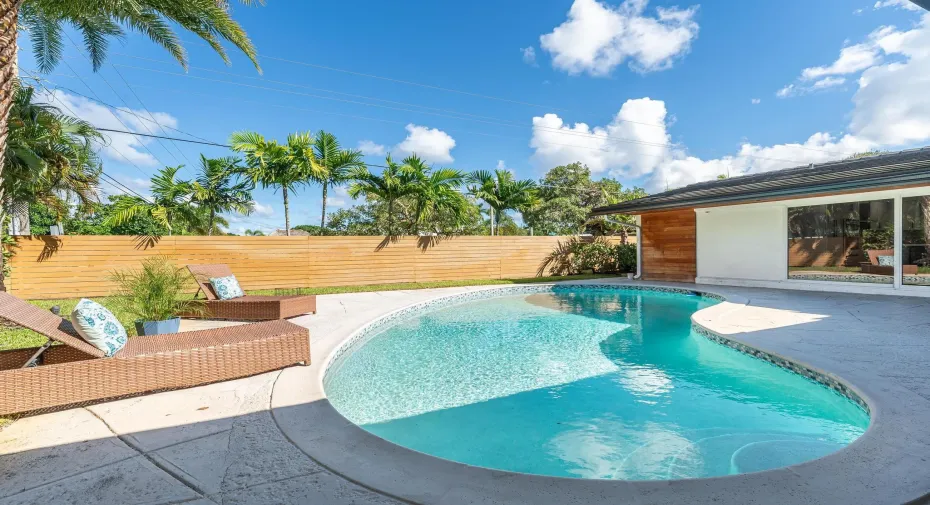 Heated pool in private fenced backyard
