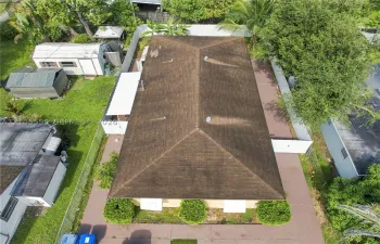 Hip roof with asphalt shingles