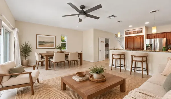 Warm walnut dining area refresh