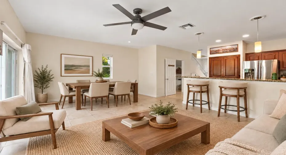 Warm walnut dining area refresh