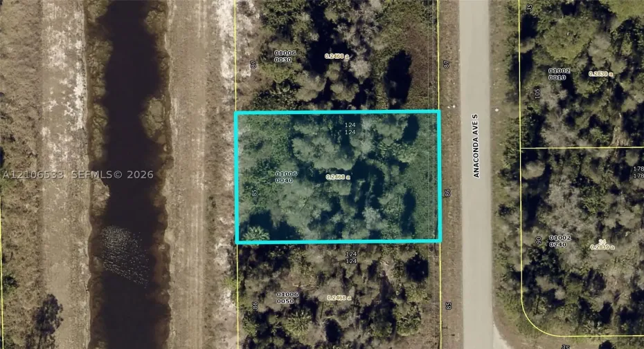 Property Survey Map. Indicating the parcel boundaries and site dimensions of the property