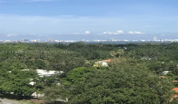 Panoramic skyline, water frontage, and extensive mature canopy