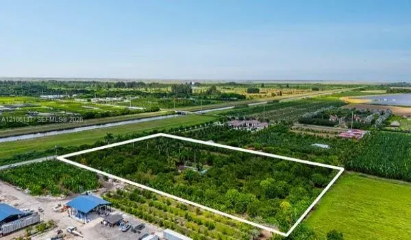 Rectangular parcel featuring dense mature tree cover and expansive acreage