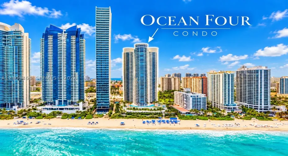 Oceanfront high-rise building with a modern facade