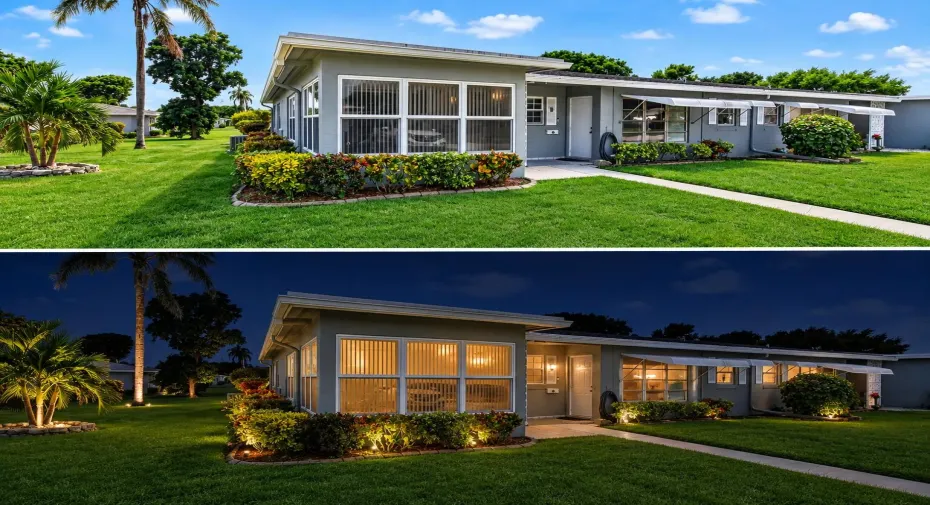 Day-to-Night corner villa AI generated