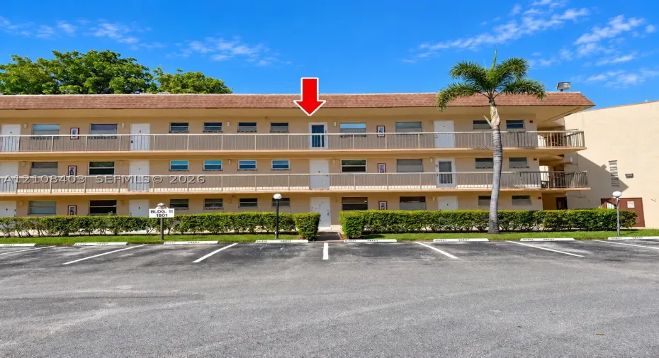 Unit located third-story with access to the elevator