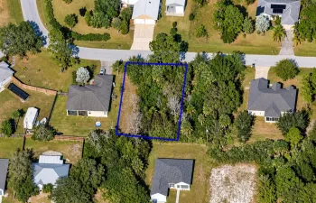 Aerial View of Blue-Outlined Woodland Lo