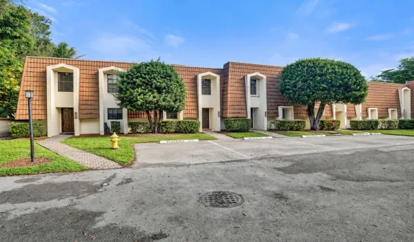 Sunny Townhomes and Empty Parking Lot