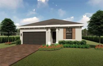 Single-story exterior featuring a paver driveway, covered entryway with decorative columns, multi-pane window with louvered shutters, and a multi-car garage