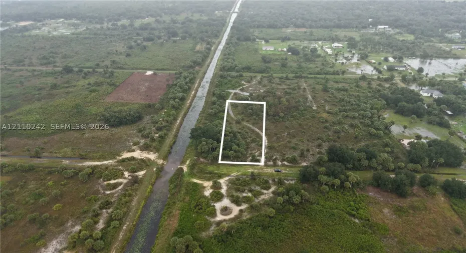 Expansive vacant lot featuring native vegetation and mature tree clusters