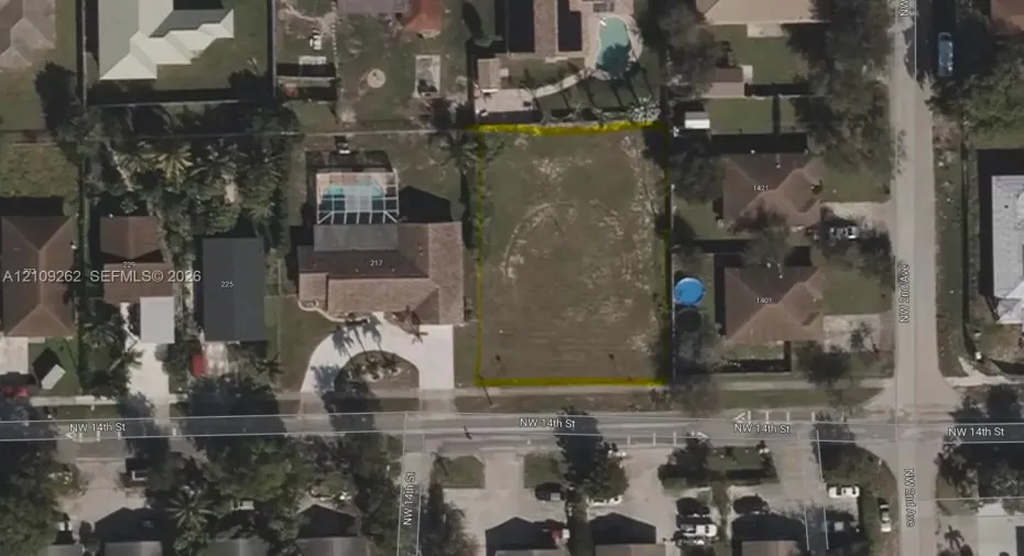 Aerial Property Survey. Indicating the parcel boundaries and site orientation of the property