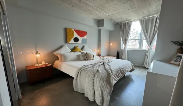 Bedroom features plenty of storage
