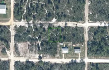 Aerial Plat Map. Illustrating the defined perimeter boundaries of the property