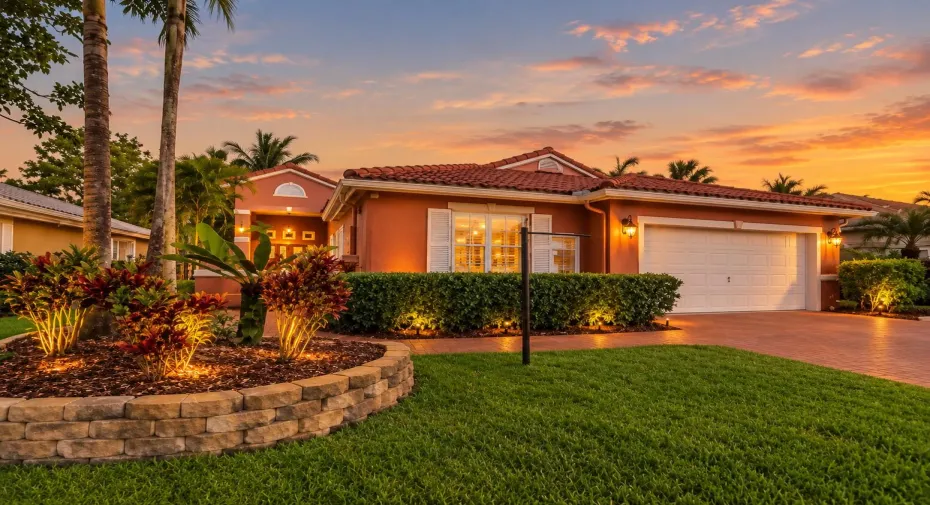 Mediterranean Home at Golden Twilight