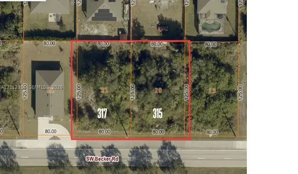 Property Survey Map. Indicating the parcel dimensions and boundaries of the property