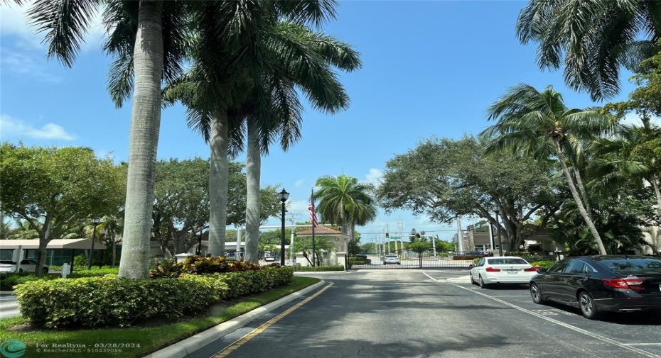 View driving out of the community towards the Gate Entrance