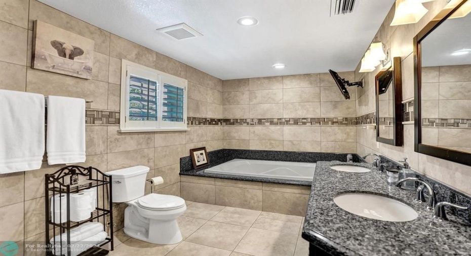 Separate soaking tub and shower, total relaxation!