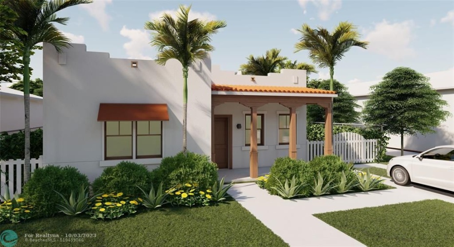 Rendering of home suited for lot