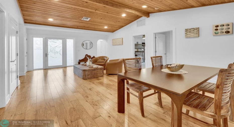 Solid hickory wood floors