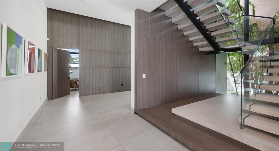 Incredible Suspended Staircase & Wall Panels to Home Office