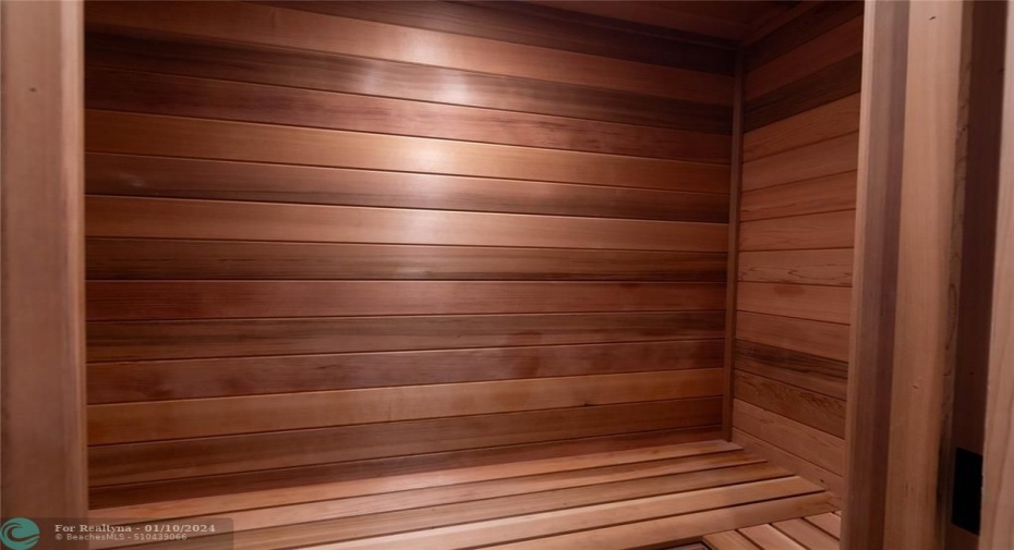Private Sauna is located on the main floor.