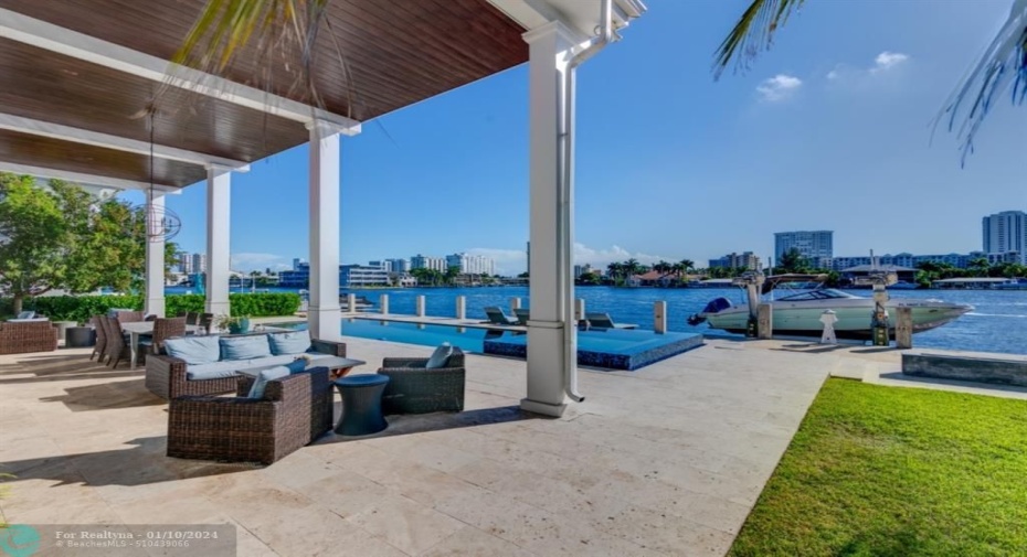 Chill and relax on the covered patio looking out on the intracoastal.