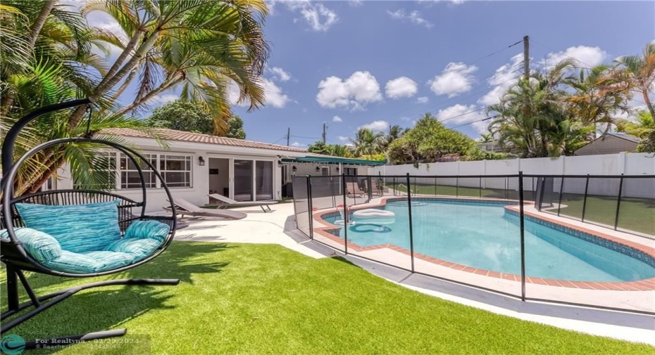 Optional Fenced in pool and lounge chair