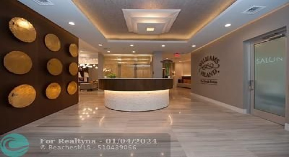 As you enter the world class spa and fitness center
