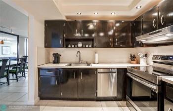 Gleaming kitchen with newer appliances