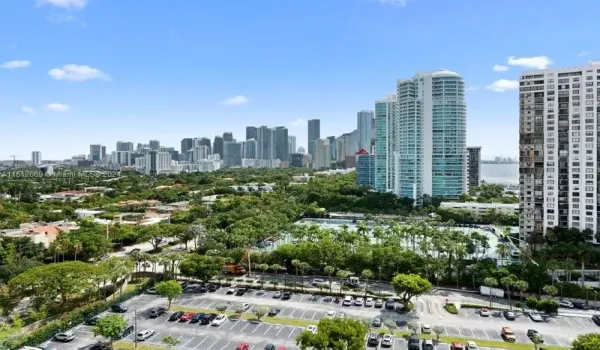 Beautiful city view with partial views ofBiscayne Bay