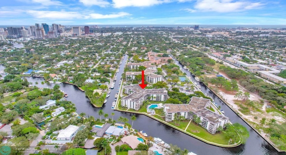 Aerial View of River Reach Island and Downtown Fort Lauderdale