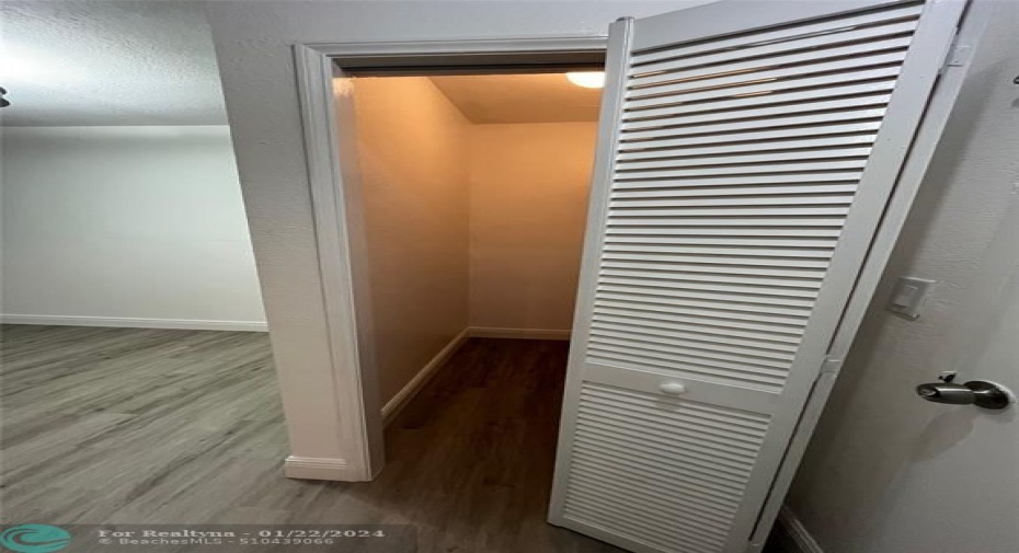 Storage closet on living room area