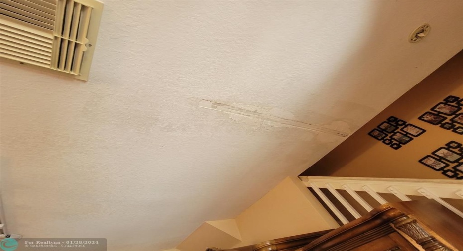 Stain in ceiling from past air conditioner leak