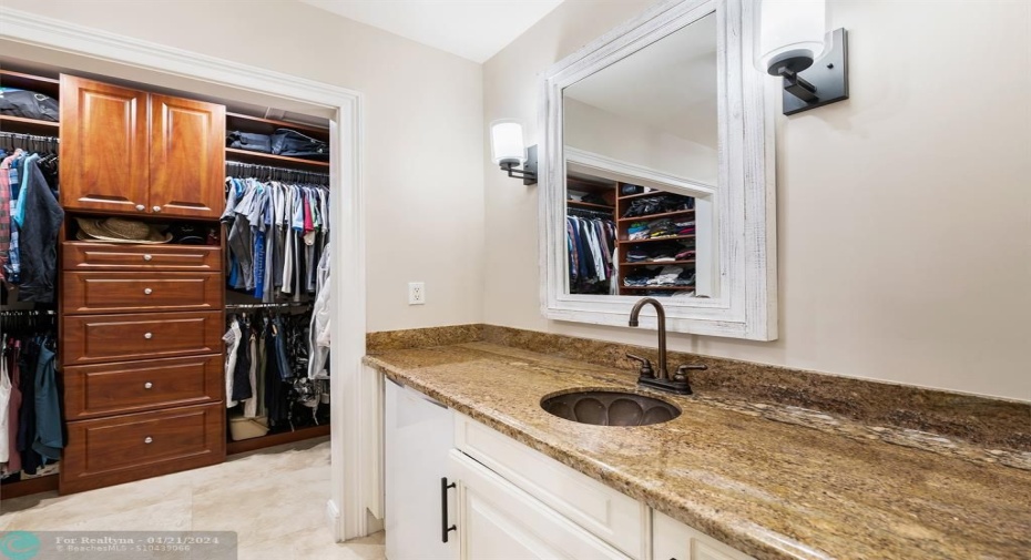 Closet with built in bar