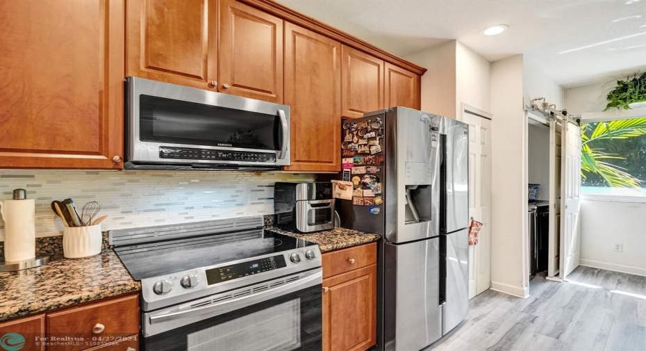 Ample cabinet storage.