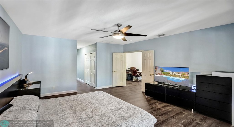 Double door entry to master bedroom.