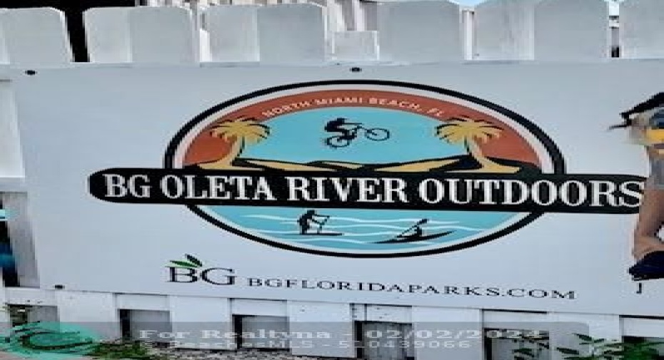 Oleta State Park is located across the street. Biking, hiking, boating and beach
