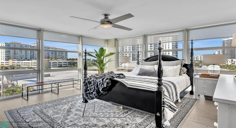 Master Bedroom with  Ocean & Intracoastal View