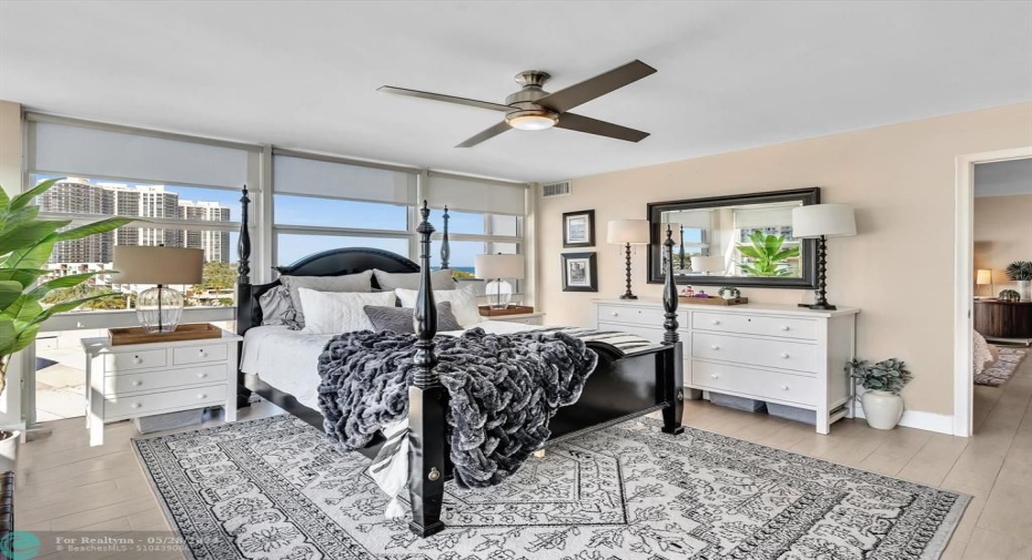 Master Bedroom Suite with Ocean & Intracoastal View