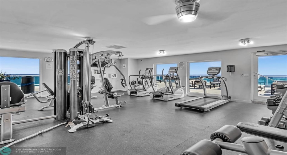 Rooftop State of the Art Gym with Ocean, Intracoastal & City Views!