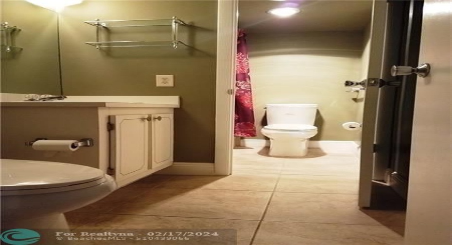 half bathroom separated off master bath