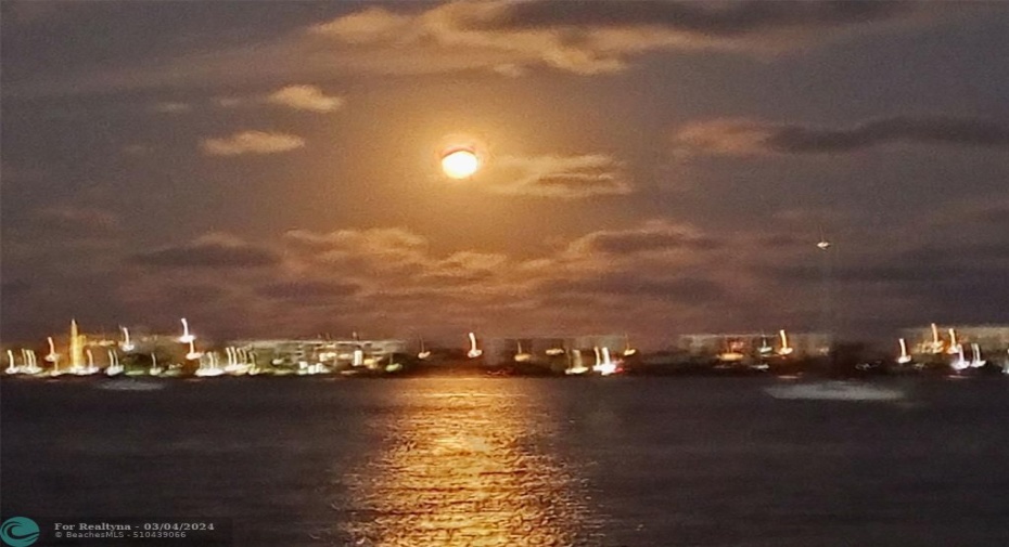 moonrise over the intracoastal from the seawall