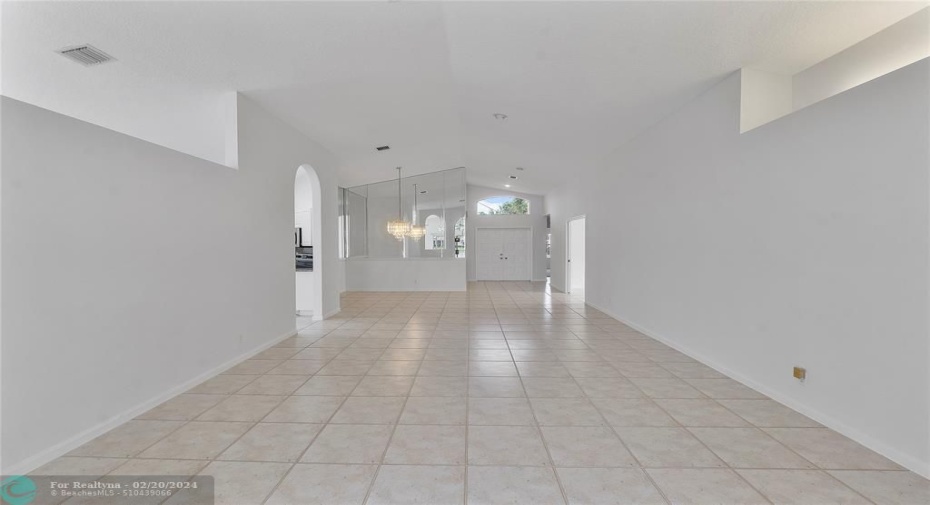 View facing front door from living/dining area