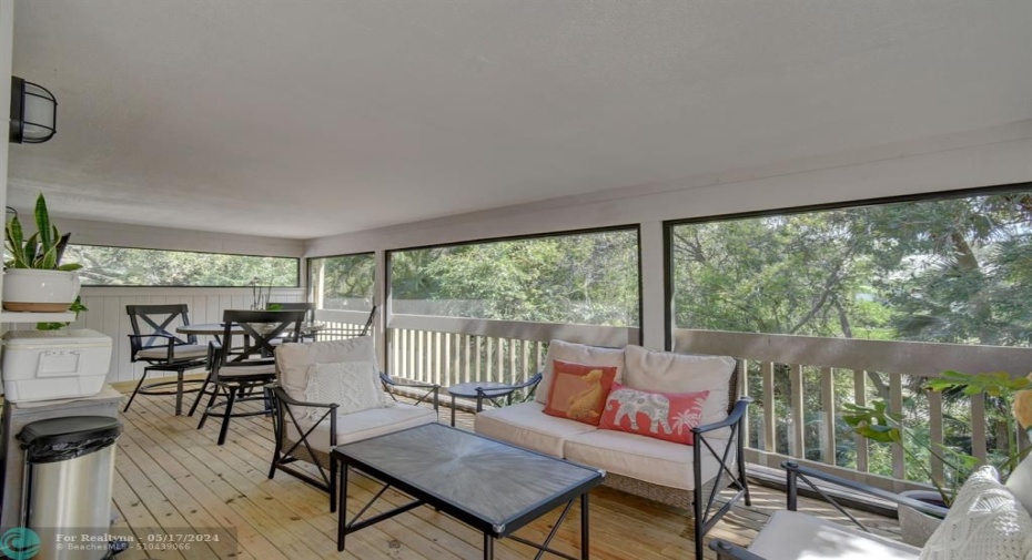 LARGE COVERED PATIO -SUNLIGHT FILTERING ALWAYS THROUGH the OAK HAMMOCK