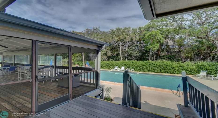 Community Clubhouse with Covered Pool Patio Area