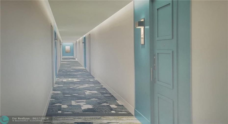 RENDERINGS OF THE HALL CORRIDOR CURRENTLY BEING REMODELED WITH ALL ASSESSMENTS PAID BY THE SELLER!