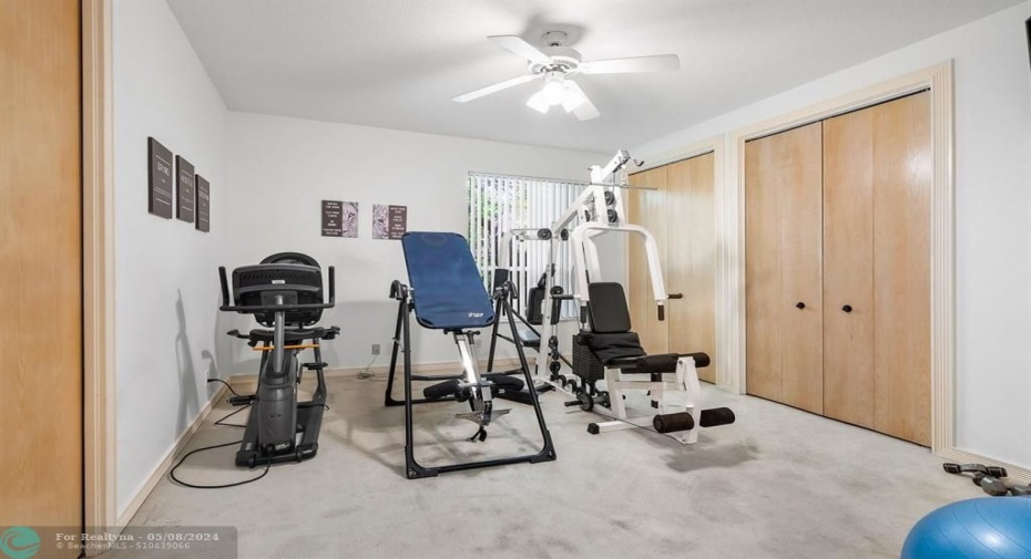Another spacious bedroom, currently used as a gym!