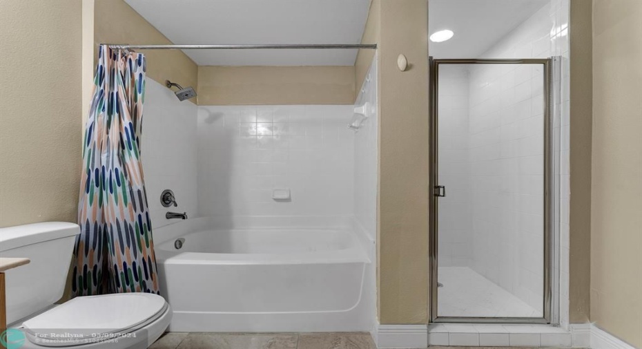 Separate tub & shower