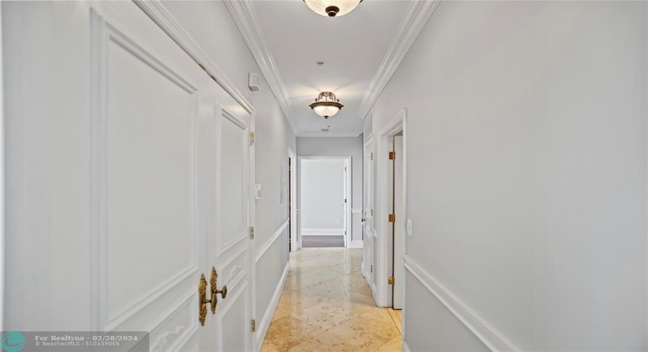 Elegant Hallway leading to bedrooms