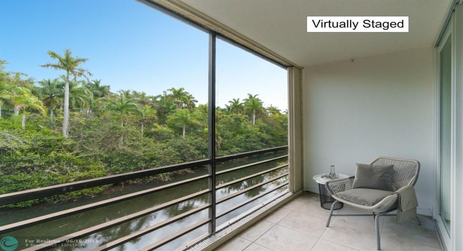 Virtually Staged Balcony with Furniture